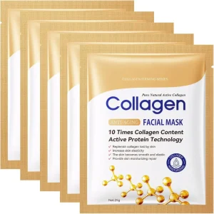 10PCS Collagen Anti Wrinkle Facial Mask Anti Aging Fade Fine Lines Firm Skin Moisturizing Brightening SkinCare Korean Cosmetics