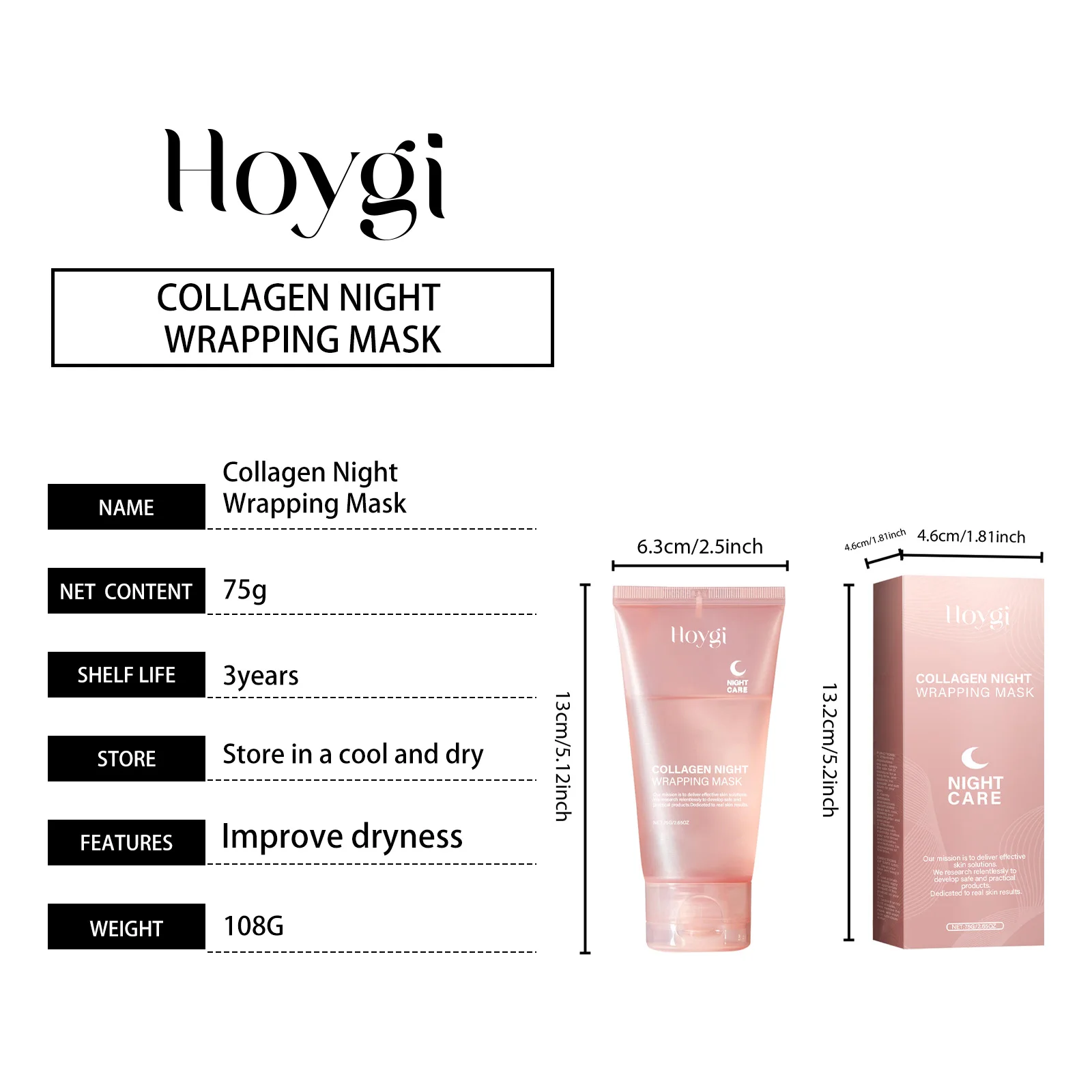 Hoygi 75G Collagen Tearing Facial Mask Gently Cleanses, Exfoliates, Moisturizes, Skin Care and Brightens facial mask - Image 6