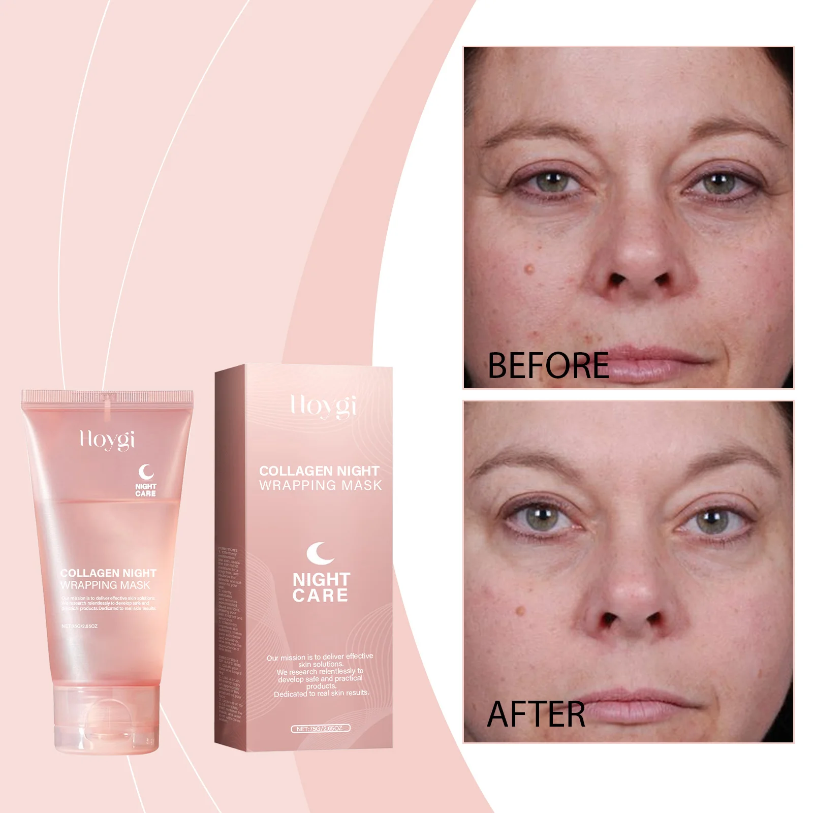 Hoygi 75G Collagen Tearing Facial Mask Gently Cleanses, Exfoliates, Moisturizes, Skin Care and Brightens facial mask - Image 7