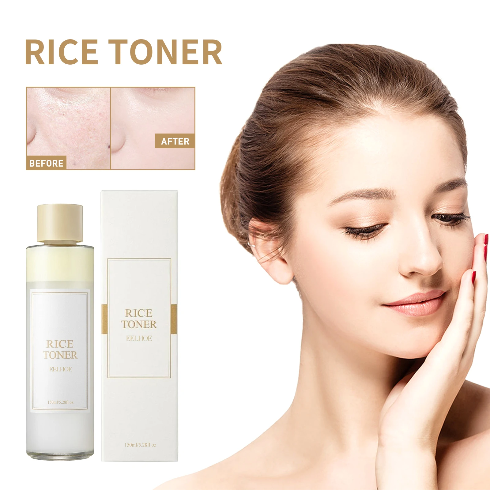 Rice Moisturizing Toner Repairs Damaged Skin Firms Tighter Skin Softens Lines And Wrinkles Shrinks Pores And Brightens Skin Tone - Image 3
