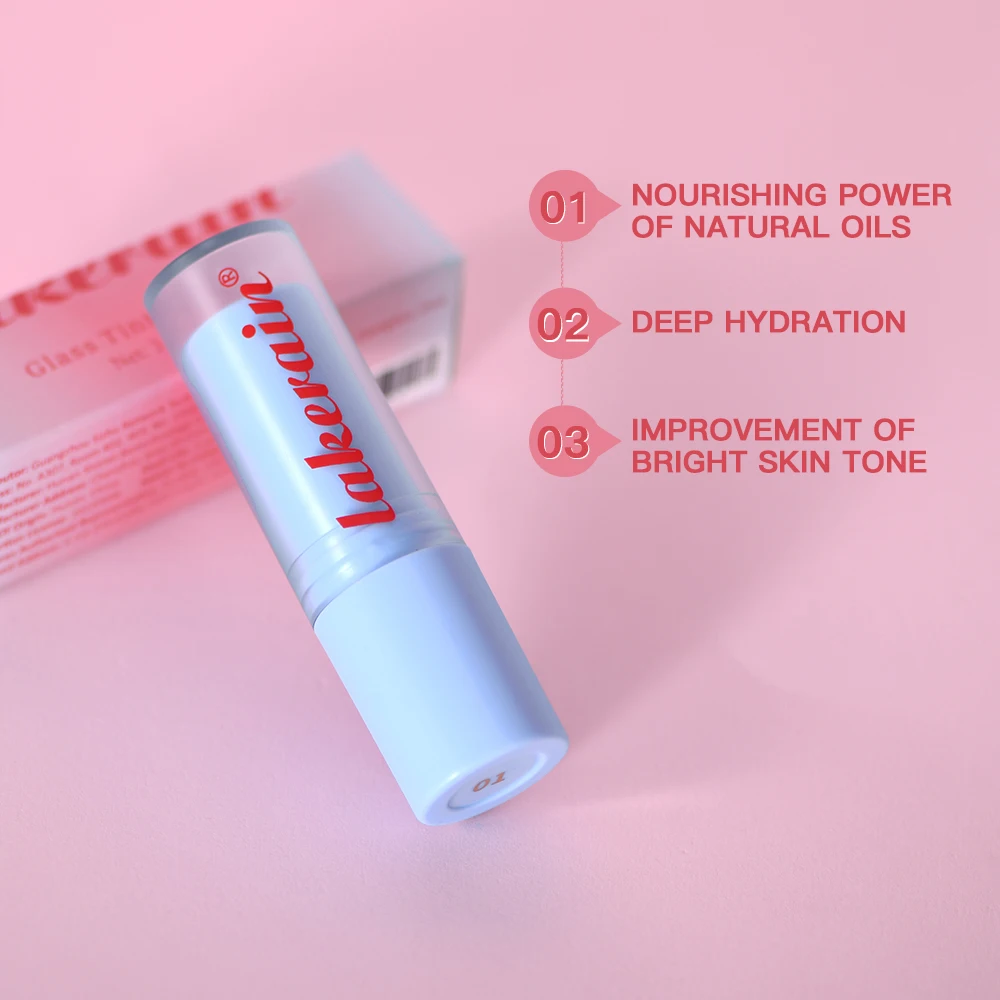 HOT Glass Tinted Lip Balm Light Cherry Red Orange Glow Moisturizing Vegetarian Lip Balm With Bright Clear Color Lip Cosmetics - Image 4