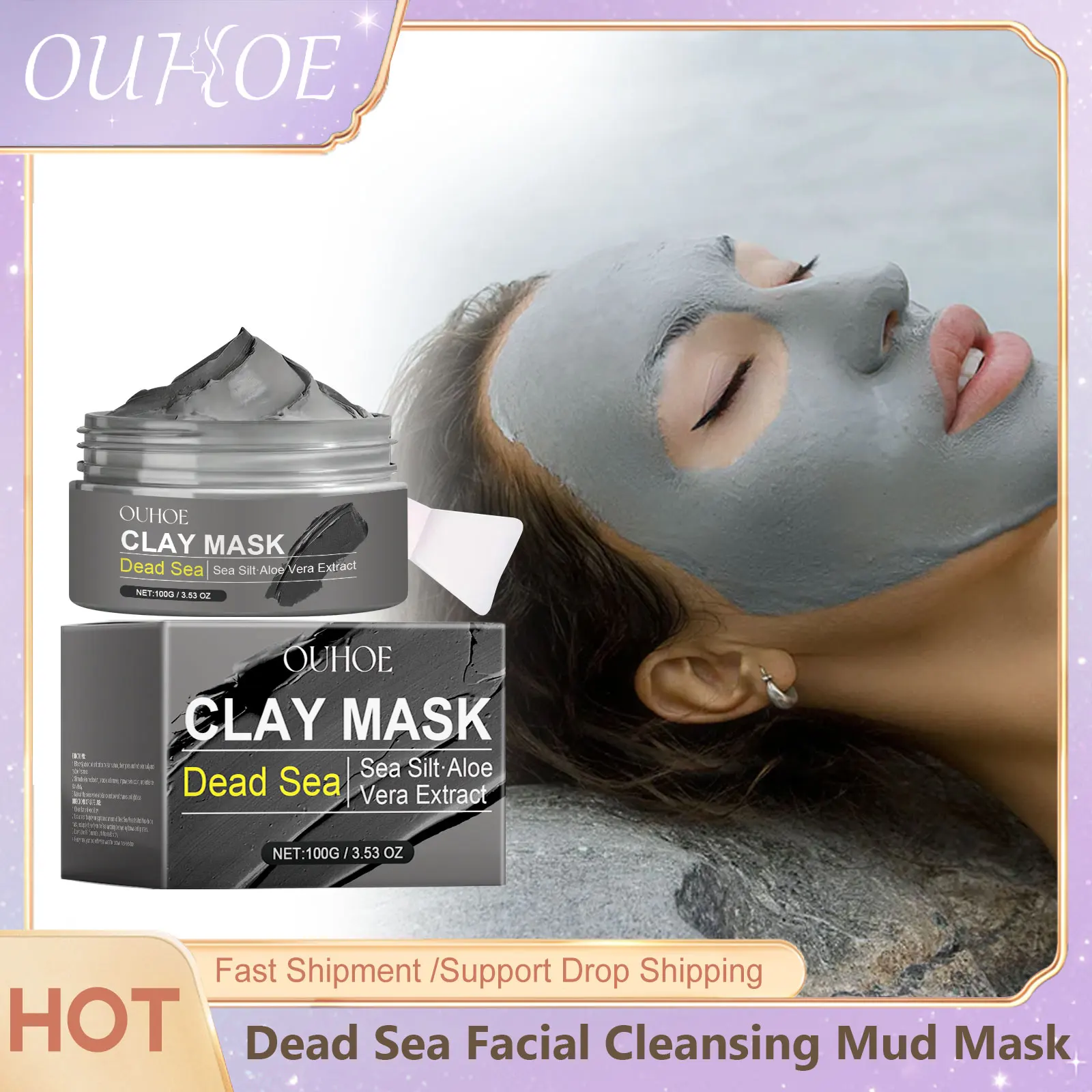 Deep Cleansing Face Mask Dead Sea Mud Brightening Facial Hydrating Oil Control Soothing Skin Repair Acne Blackhead Remover Mask - Image 3
