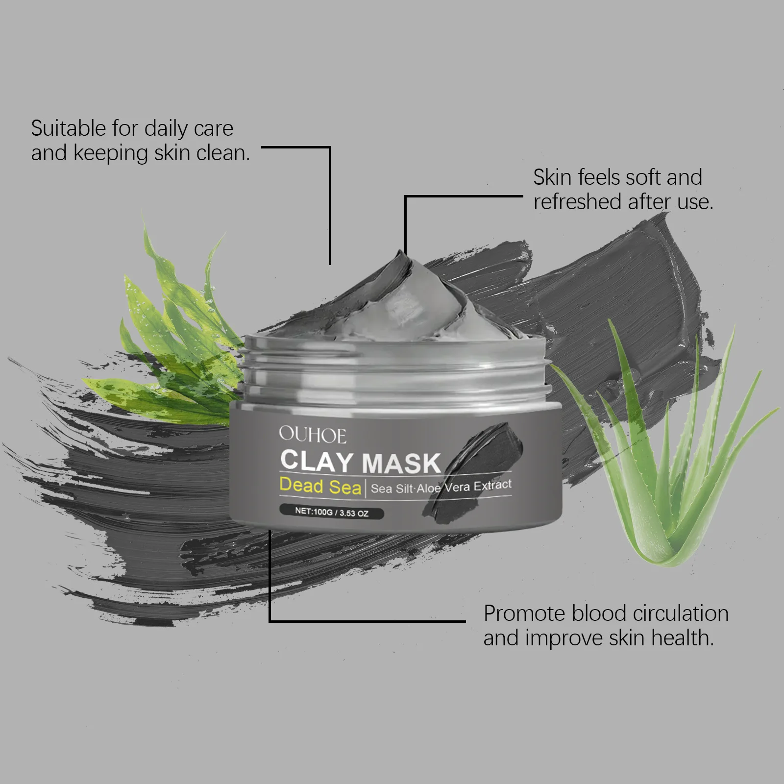 Deep Cleansing Face Mask Dead Sea Mud Brightening Facial Hydrating Oil Control Soothing Skin Repair Acne Blackhead Remover Mask - Image 7