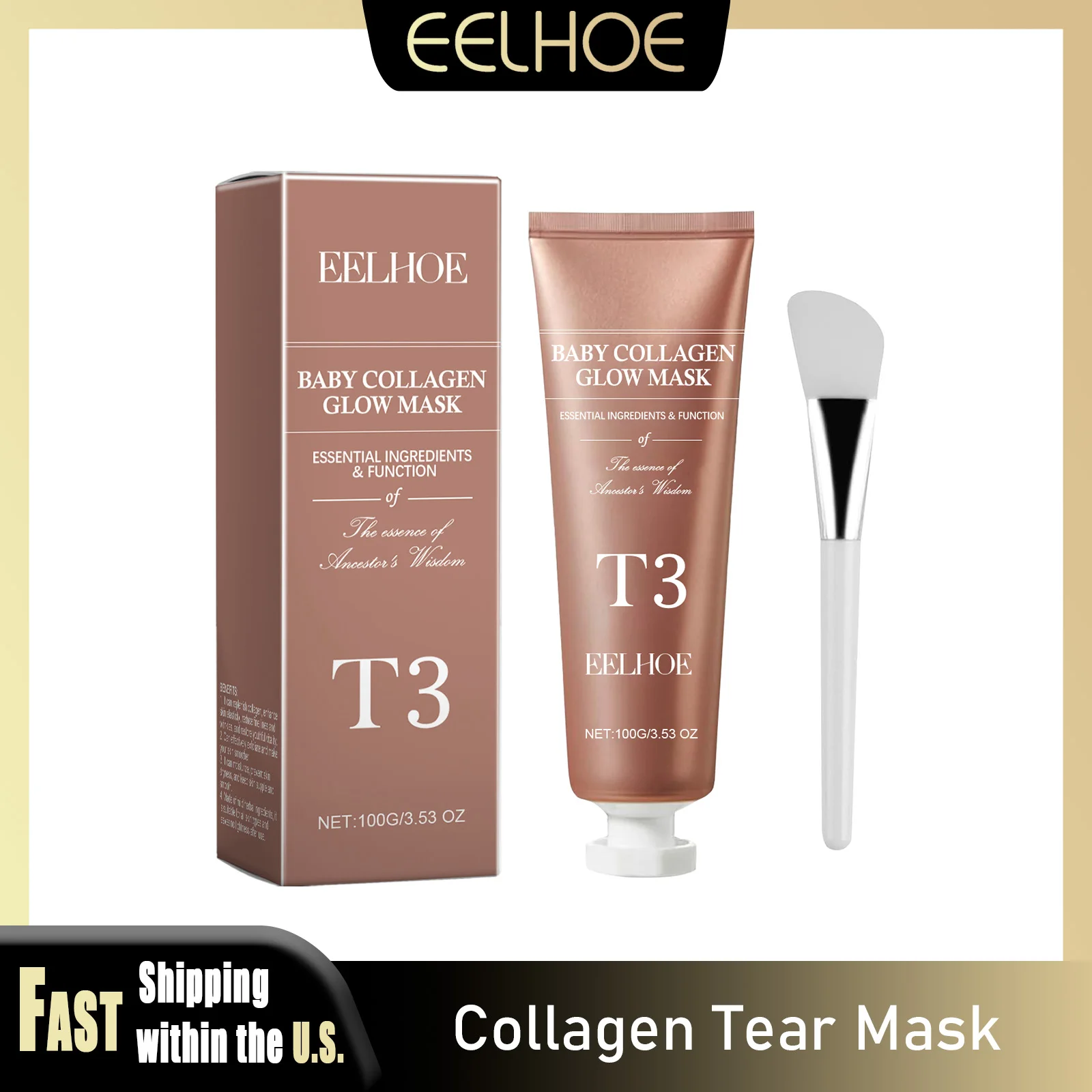 EELHOE 100g Collagen Tearing Mask Collagen supplement Hydrating And Moisturize Natural Extracted Ingredients Gentle Facial Mask - Image 3