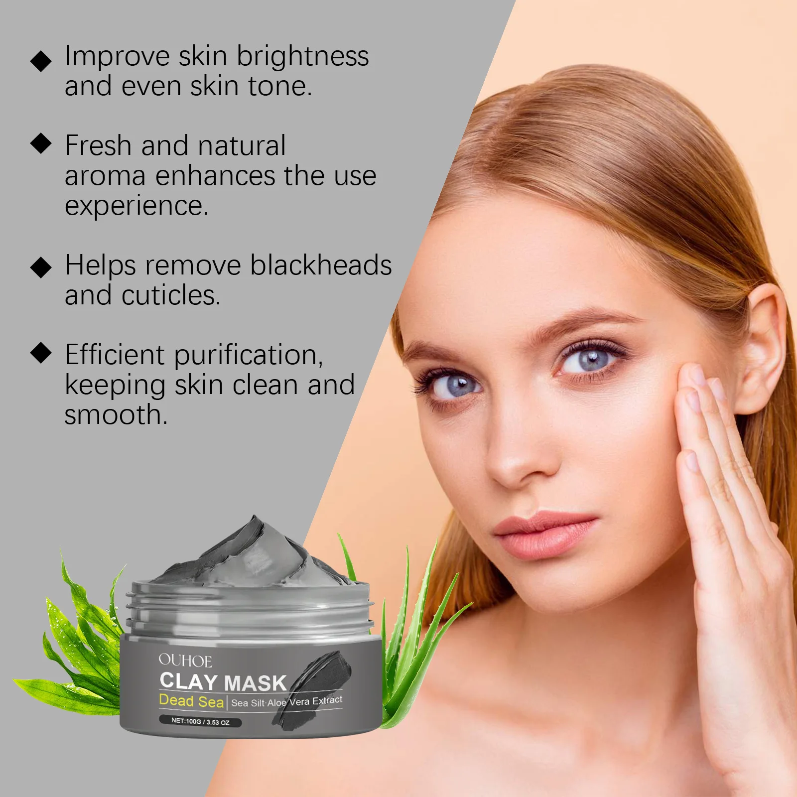 Deep Cleansing Face Mask Dead Sea Mud Brightening Facial Hydrating Oil Control Soothing Skin Repair Acne Blackhead Remover Mask - Image 2