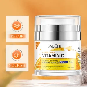 SADOER Vitamin C Collagen Face Cream Firming Moisturizing Brightening Hydrating Facial Cream Day Creams Beauty Face Skin Care