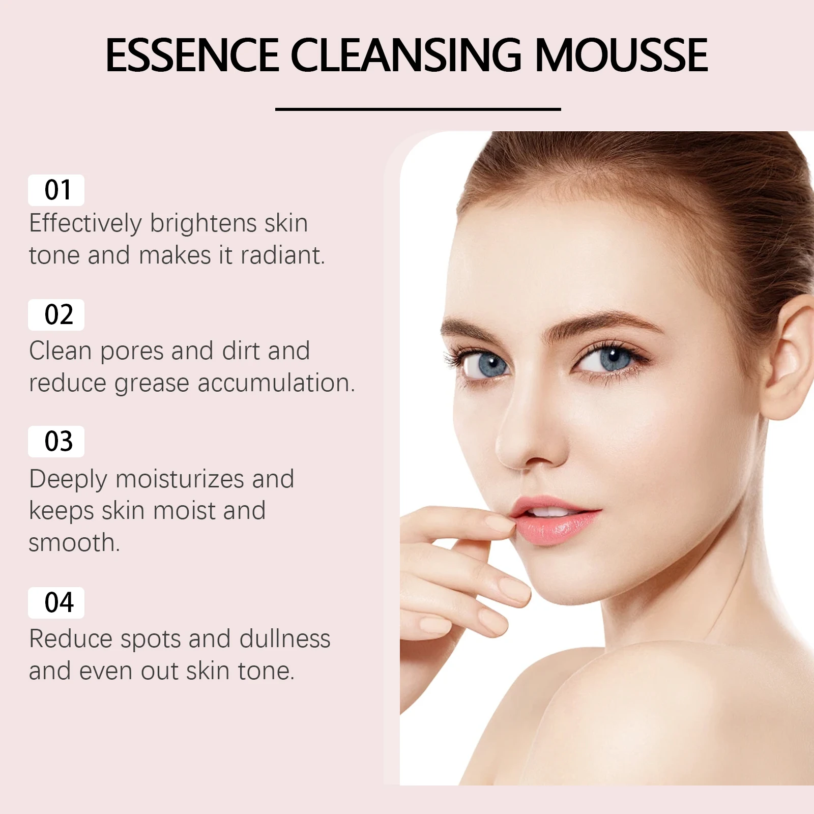 Hoygi 100ml VC Foam Facial Cleanser Moisturizing Oil Control Clean Dirt Shrink Pores Nourish Skin Brightening Face Care Cleanser - Image 3