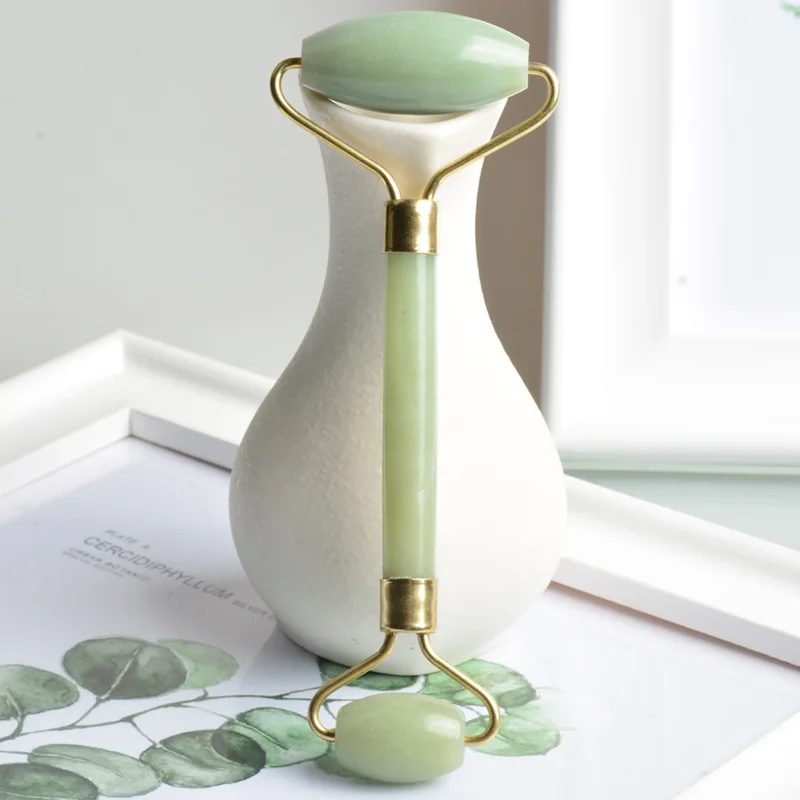 Facial Jade Massage Roller Set Guasha Board Double Heads Jade Roller for Face Natural Stone Massage Slimming Board Beauty Neck - Image 3